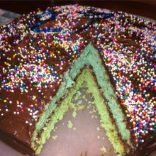 Gluten-free chocolate Rainbow Cake